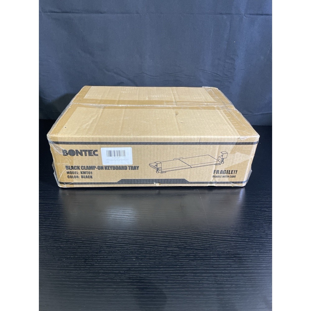 BONTEC KMT01 Clamp On Keyboard Tray Under Desk Mount Black New